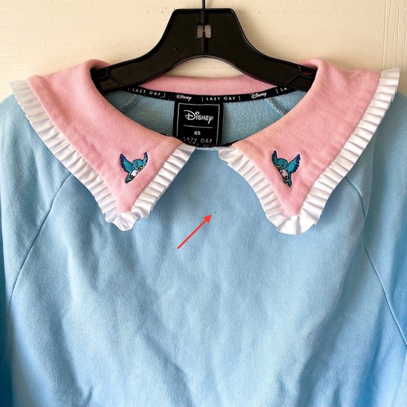 Lazy Oaf X Disney Cinderella Sweater Dress Blue Pink Long Sleeve Size Small GUC - Picture 6 of 10